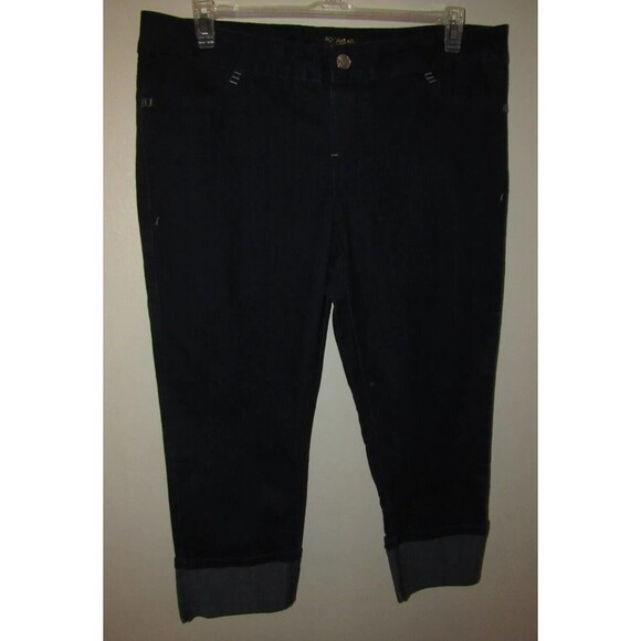 Rocawear Womens Plus Size 20 Blue Jean Capris Lightweight Cuffed Stretch 38x23 - Picture 1 of 9